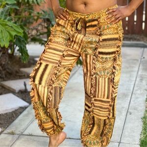 Bohemian Patterned Sunflower Unisex Pants